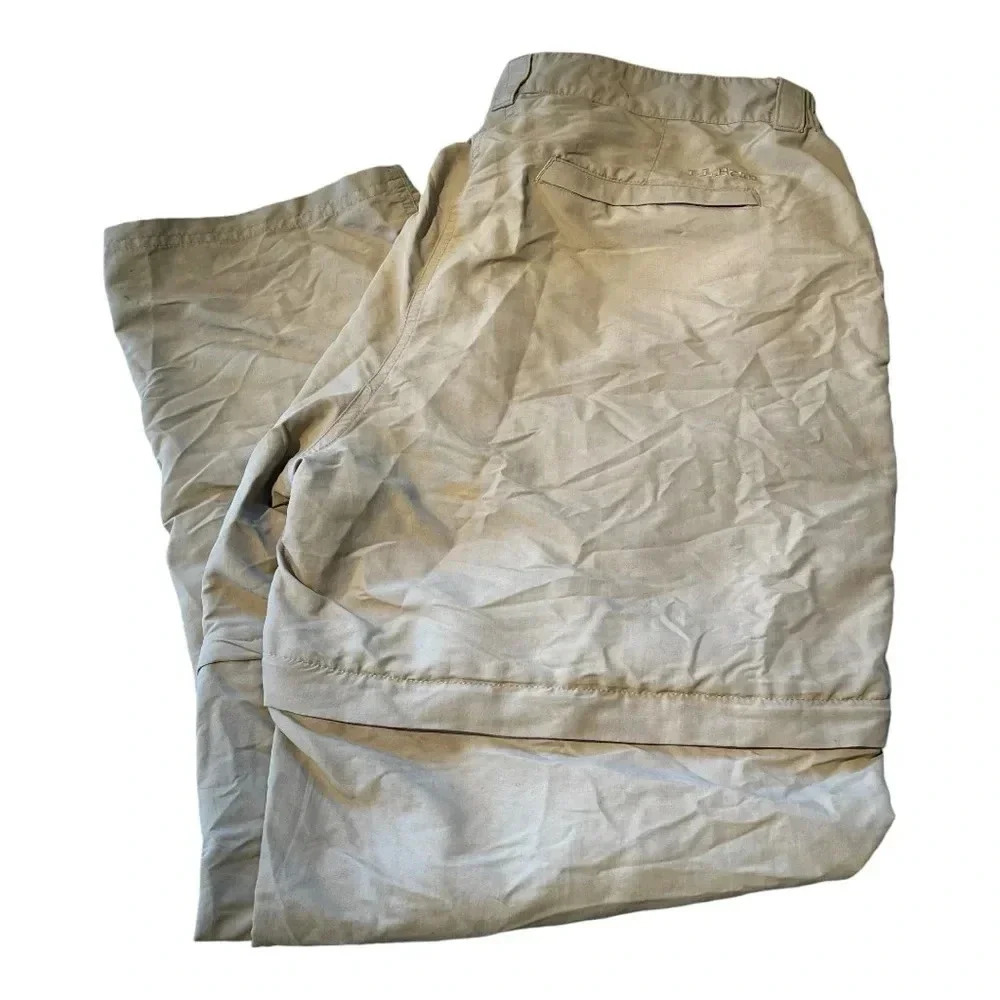 L.L. Bean Men's Tropicwear No Fly Zone Zip off Pants Size XL Soft Sand - Picture 4 of 8